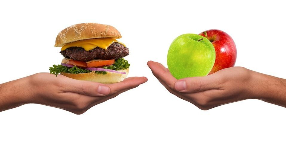 sağlıklı ve sağlıksız gıda arasında seçim